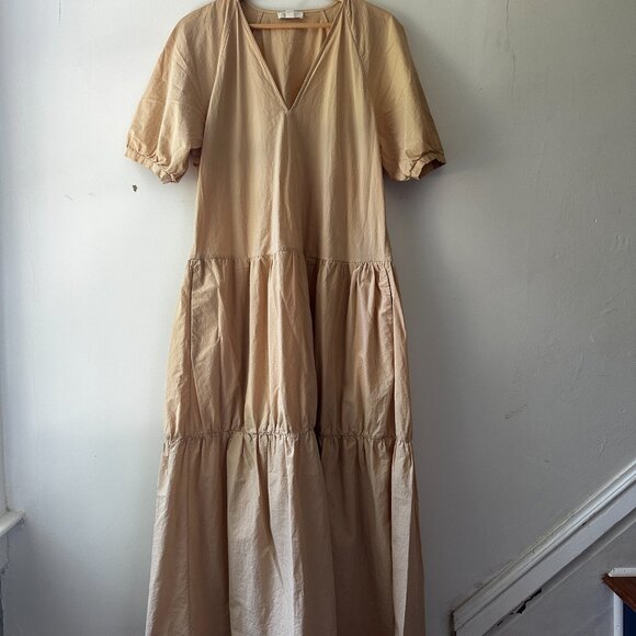 COS Organic Cotton Tiered Maxi Dress Sz 8 - Picture 5 of 8